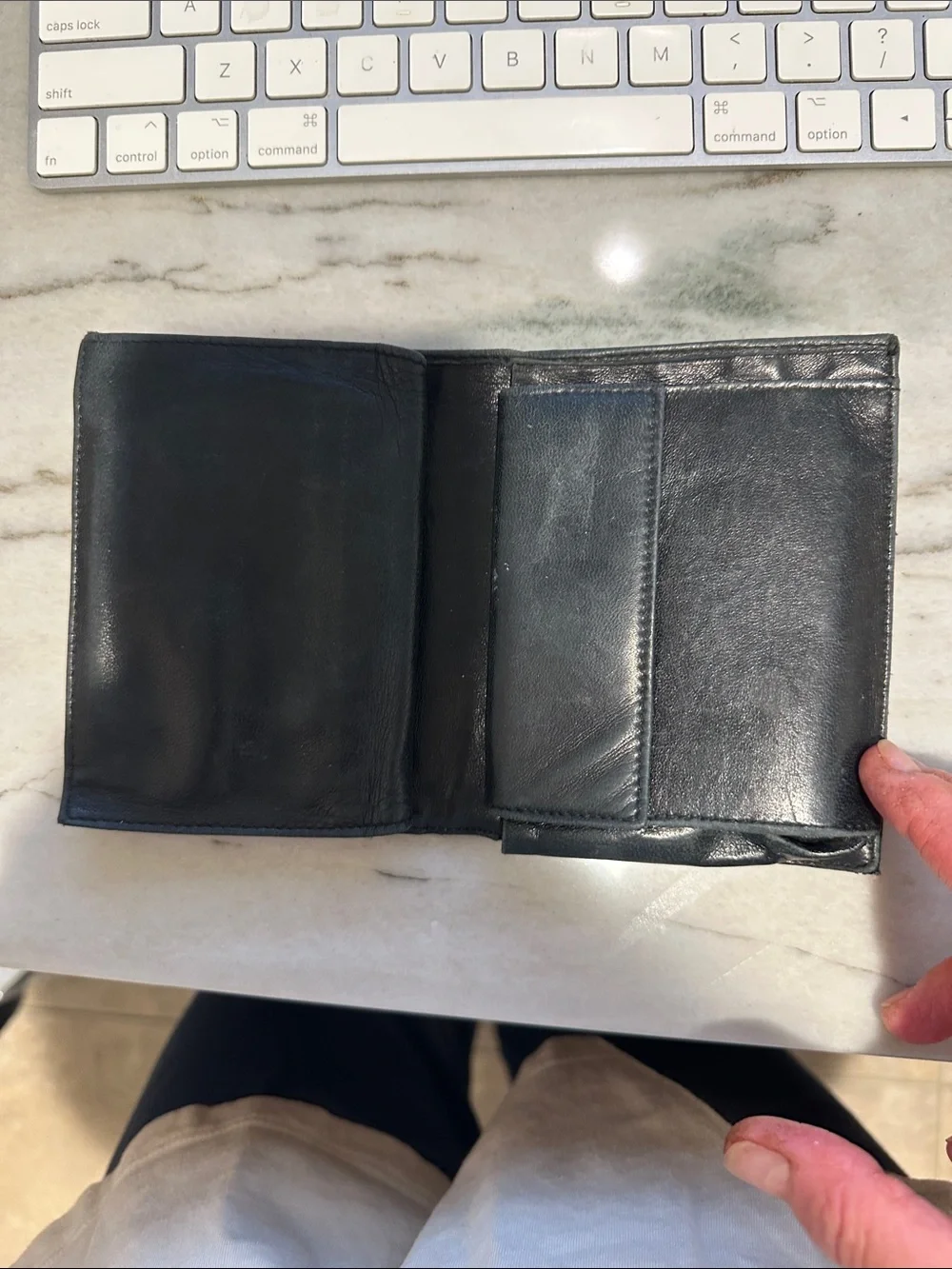 Prada Black Quilted Card Holder with Gold Triangle Logo